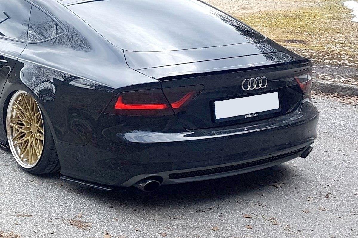 Heck Ansatz Flaps Diffusor V.1 für Audi A7 S-Line C7 schwarz Hochglanz