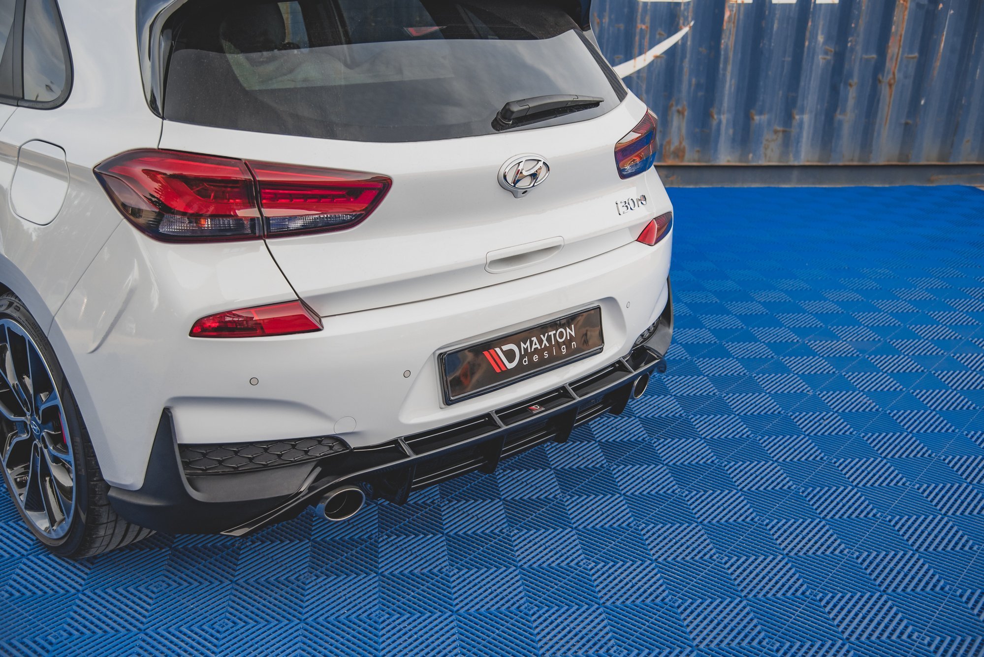 Street+ Heck Ansatz Diffusor V.3 passend für Hyundai I30 N Mk3 Hatchback schwarz Hochglanz