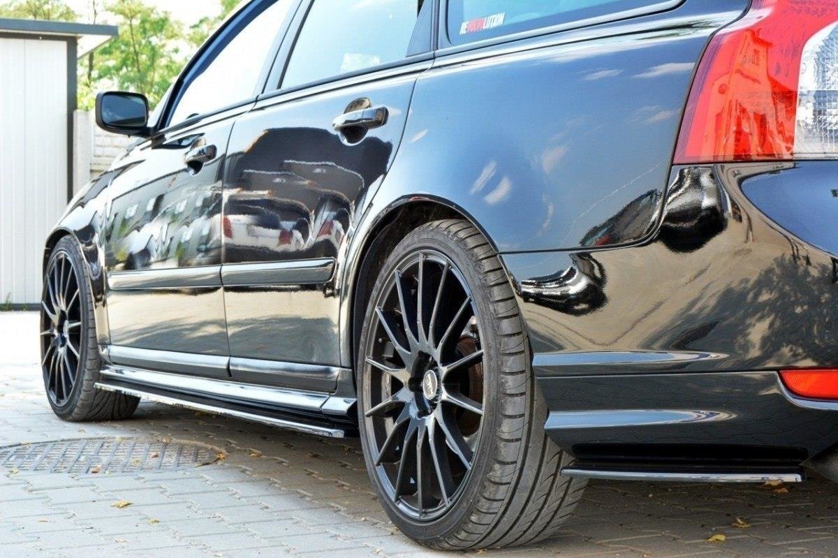 Street+ Seitenschweller Leisten passend für Volvo V50F R-Design schwarz Hochglanz