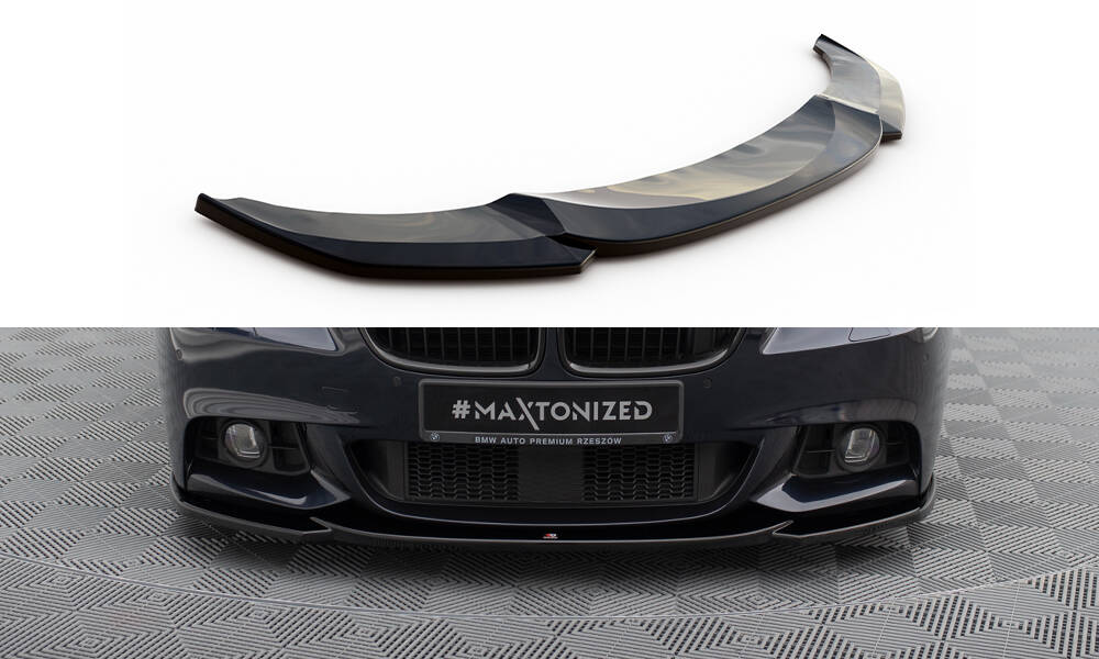 Street+ Spoilerlippe Front Ansatz V.4 passend für BMW 5er F10/F11 M-Paket schwarz Hochglanz