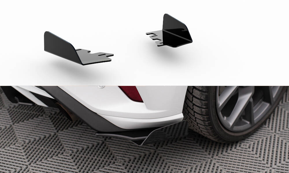 Hintere Seiten Flaps für Ford Focus ST Mk4 schwarz Hochglanz