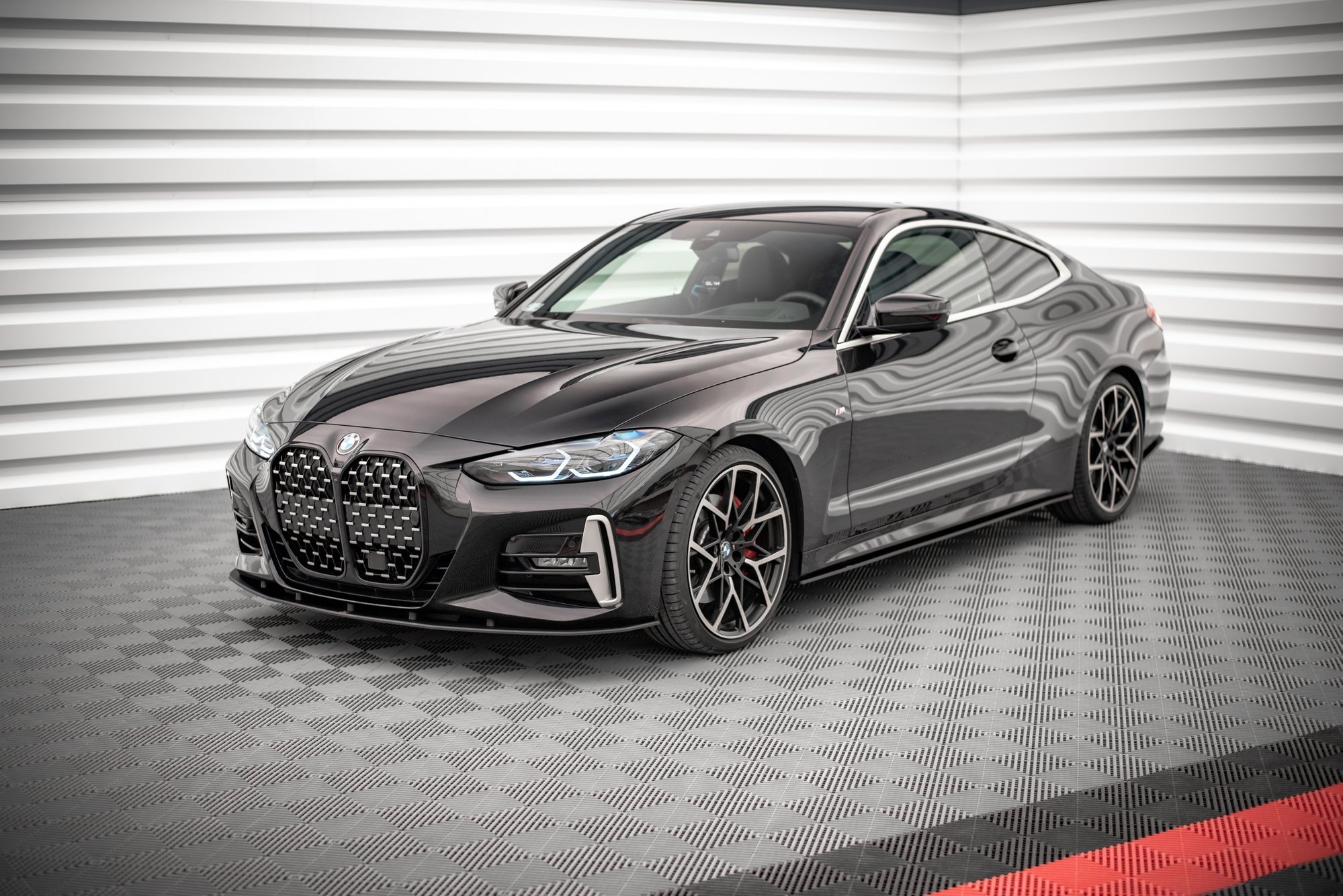 Street Pro Spoilerlippe Front Ansatz passend für BMW 4er M-Paket G22 rot