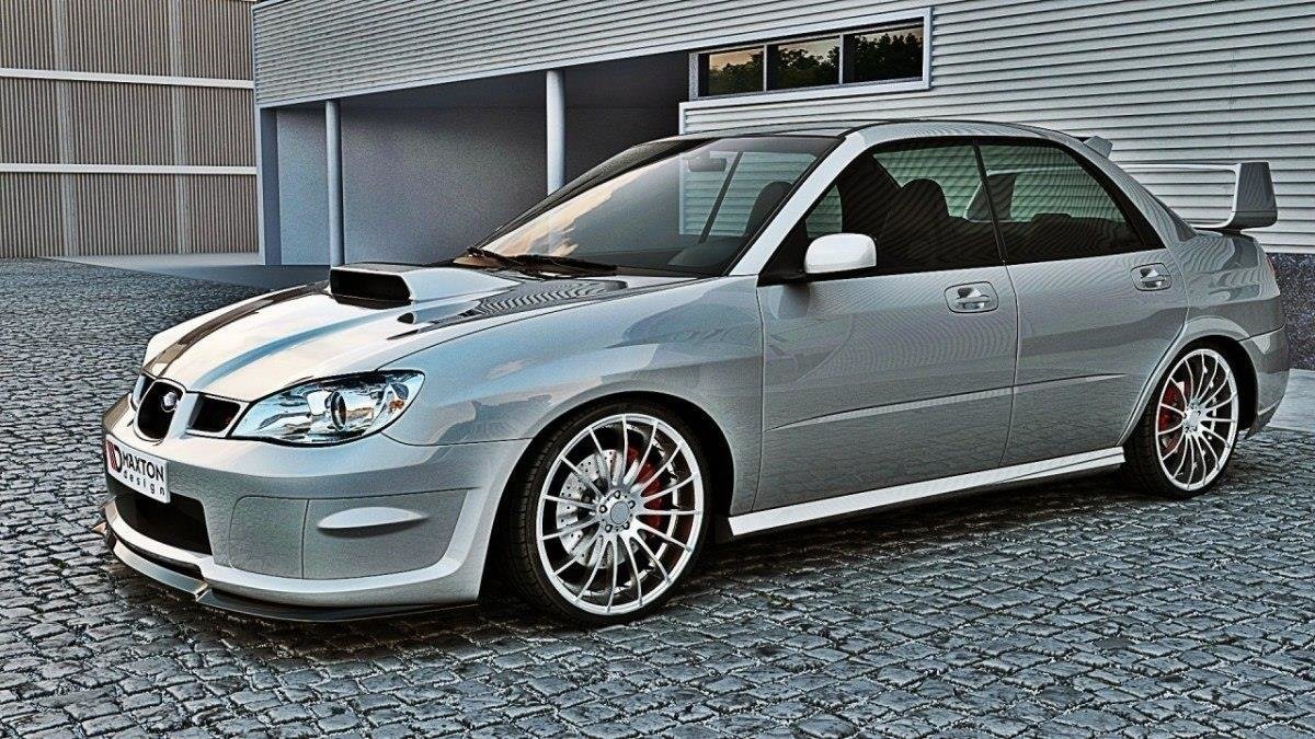 Street+ Spoilerlippe Front Ansatz passend für Subaru Impreza WRX STI HAWKEYE schwarz Hochglanz