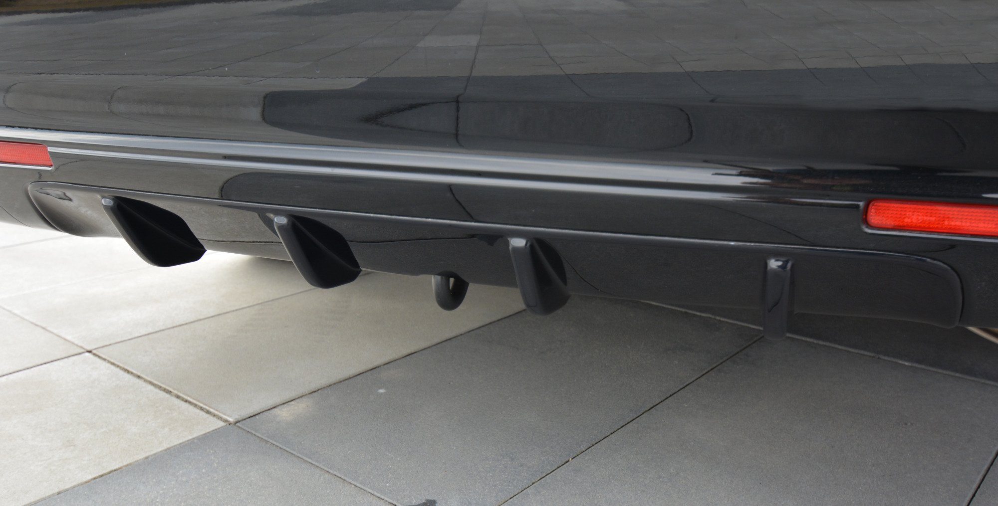 Diffusor Heck Ansatz für Honda Accord Limousine Mk8 schwarz Hochglanz