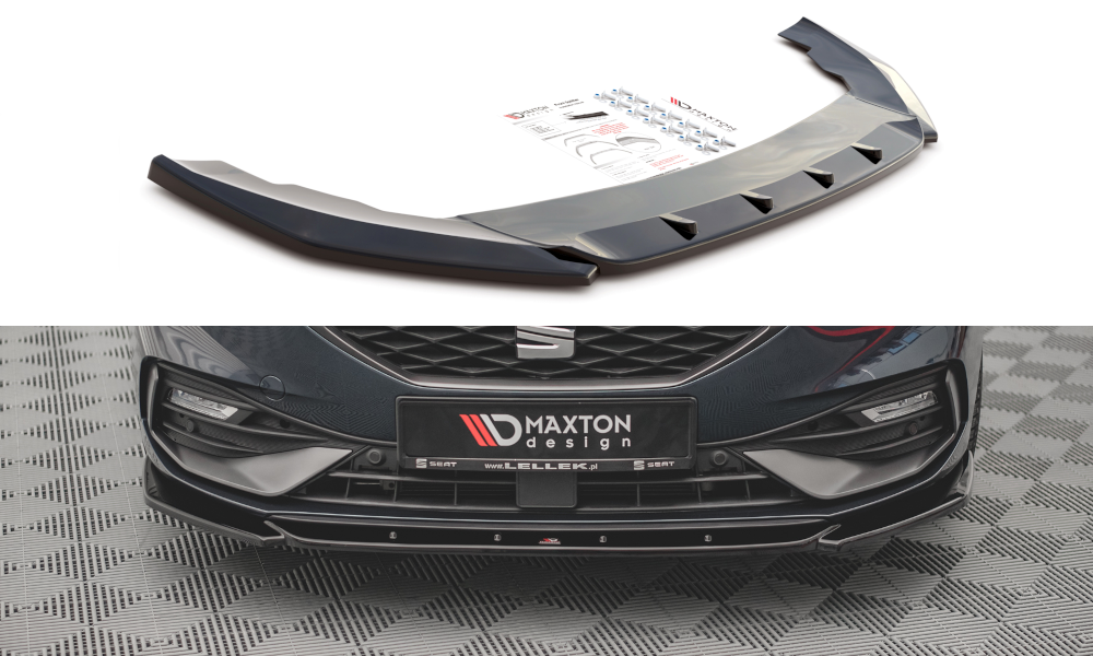 Street+ Spoilerlippe Front Ansatz V.2 passend für Seat Leon FR Mk4 schwarz Hochglanz