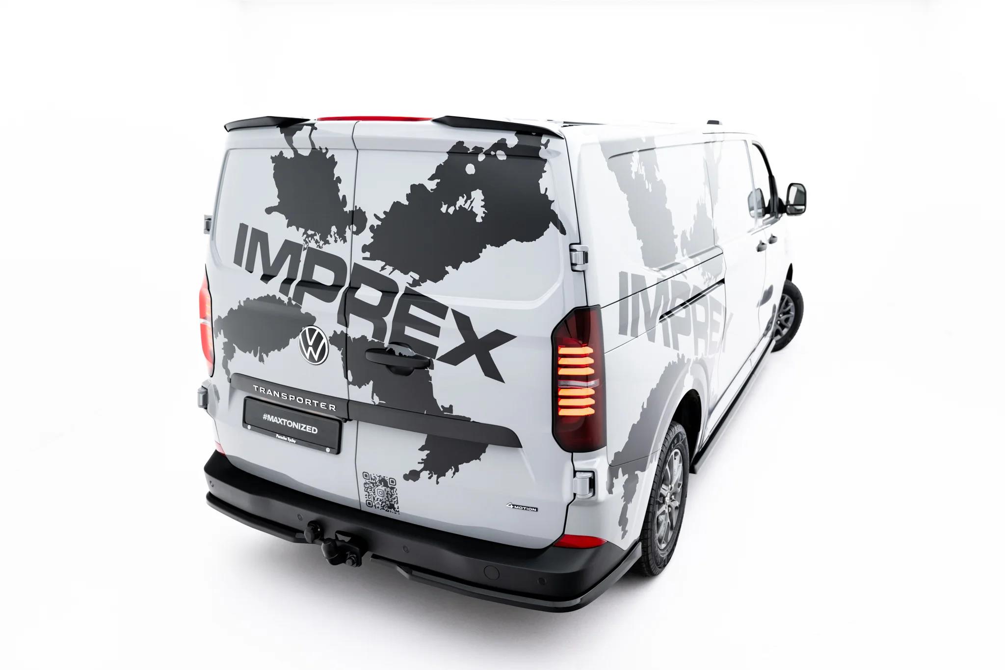 Heckspoiler Lippe passend für VW Transporter T7 / Ford Transit Custom Mk2 schwarz Hochglanz