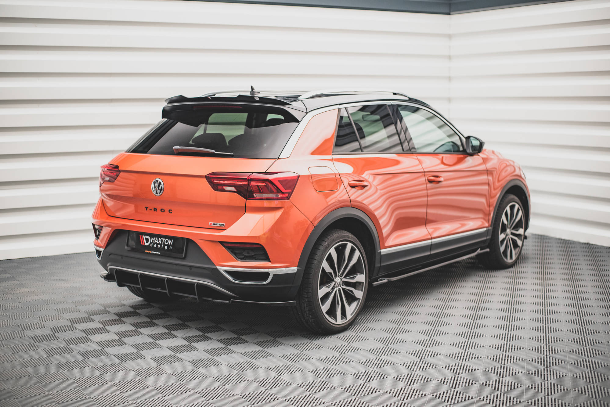 Street Pro Heckschürze Heck Ansatz Diffusor passend für VW T-Roc Mk1