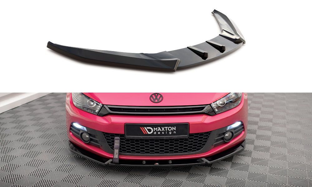 Street+ Spoilerlippe Front Ansatz V.3 passend für VW Scirocco Mk3 schwarz Hochglanz