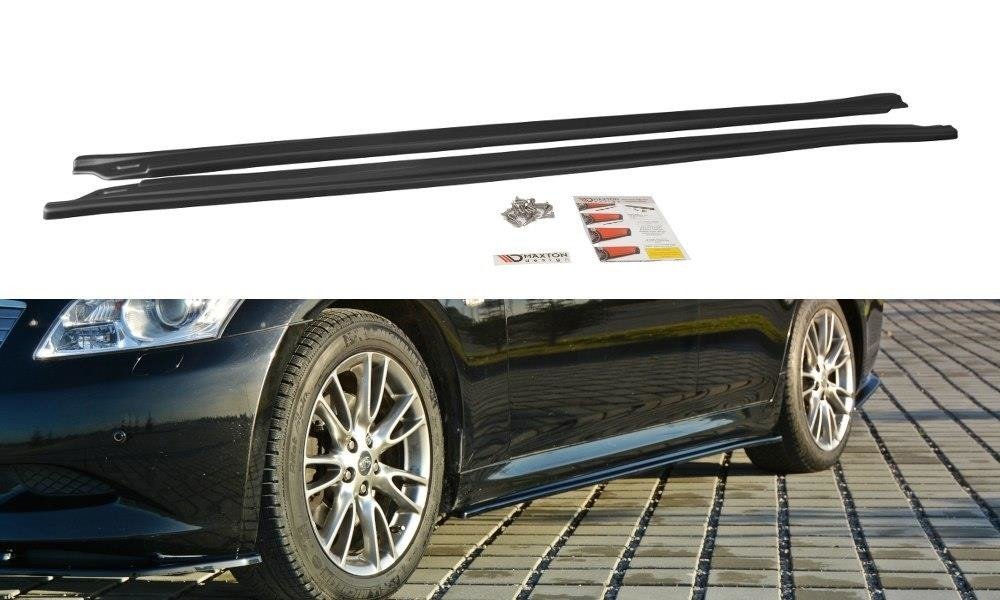 Seitenschweller Ansatz Paar passend für Infiniti G37 Limousine schwarz Hochglanz