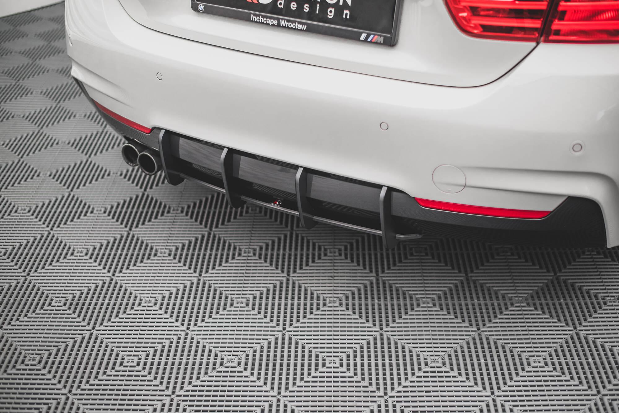 Street Pro Heckschürze Heck Ansatz Diffusor V.1 passend für BMW 4er M-Paket F32 rot