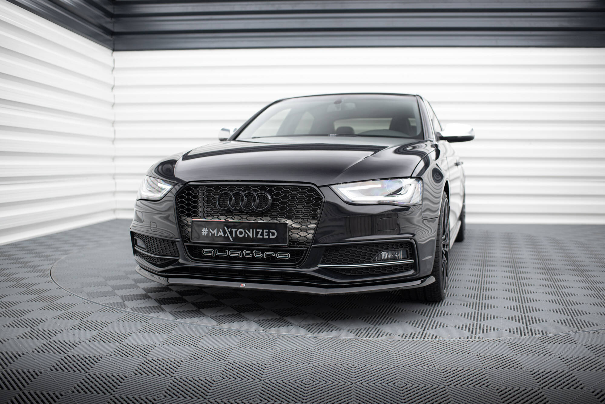 Front Ansatz V.1 für Audi A4 S-Line / S4 B8 Facelift schwarz Hochglanz
