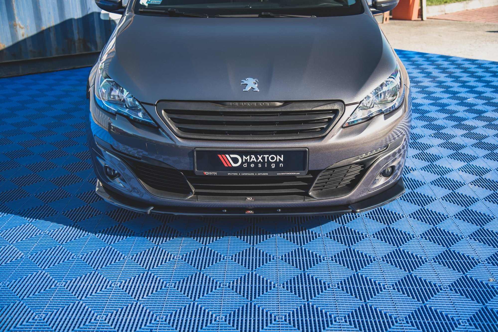 Street+ Spoilerlippe Front Ansatz V.2 passend für Peugeot 308 Mk2 schwarz Hochglanz
