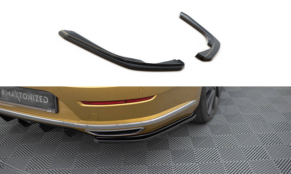 Heck Ansatz Flaps Diffusor für VW Arteon R-Line Limousine / Shooting Brake Mk1 schwarz Hochglanz