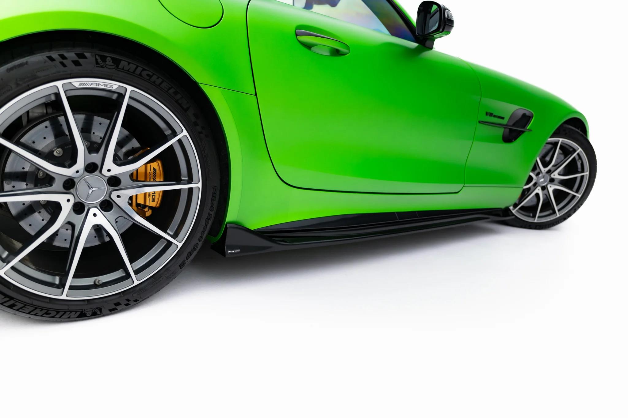 Seitenschweller Ansatz Paar passend für Mercedes-AMG GT R C190 Facelift schwarz Hochglanz
