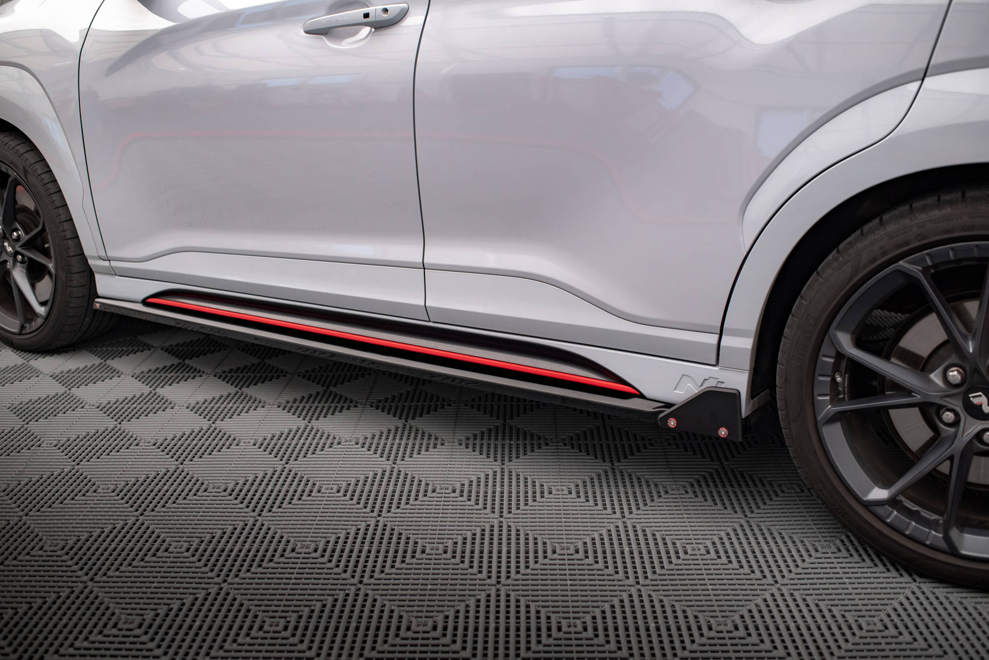 Street+ Seitenschweller Leisten V.1 + Flaps passend für Hyundai Kona N Mk1