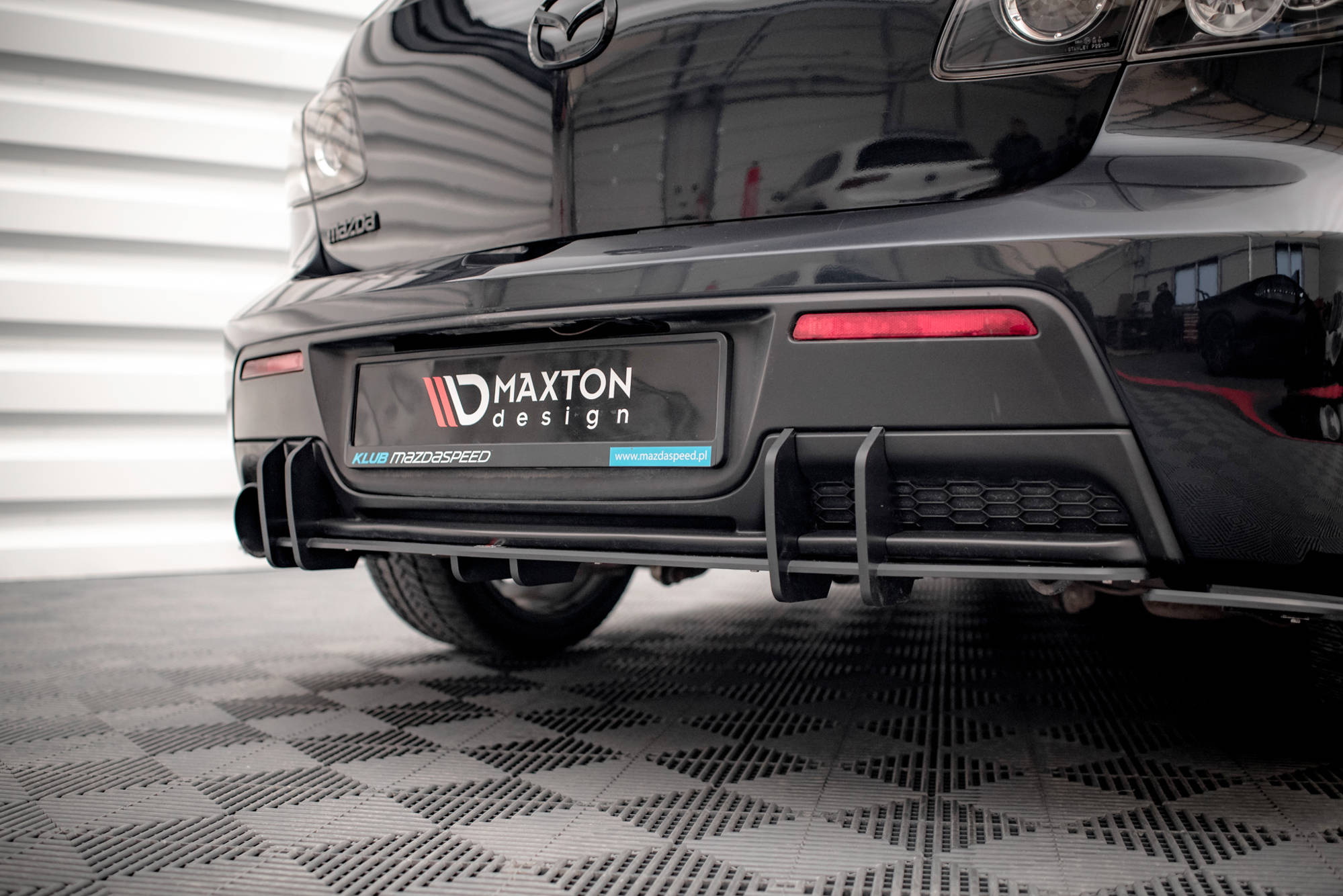 Street Pro Heckschürze Heck Ansatz Diffusor passend für Mazda 3 MPS Mk1 rot