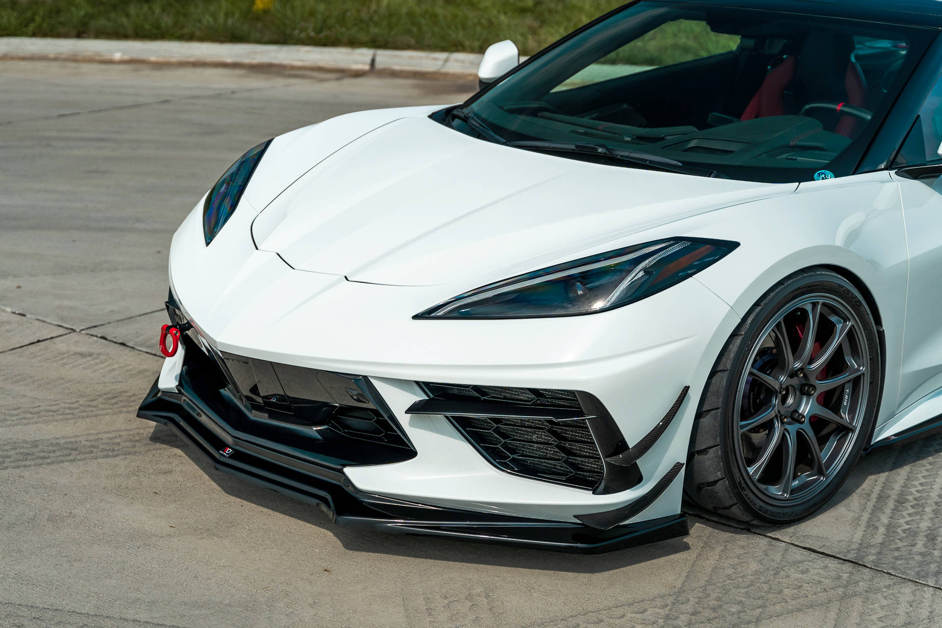 Street+ Spoilerlippe Front Ansatz passend für Chevrolet Corvette C8 schwarz Hochglanz