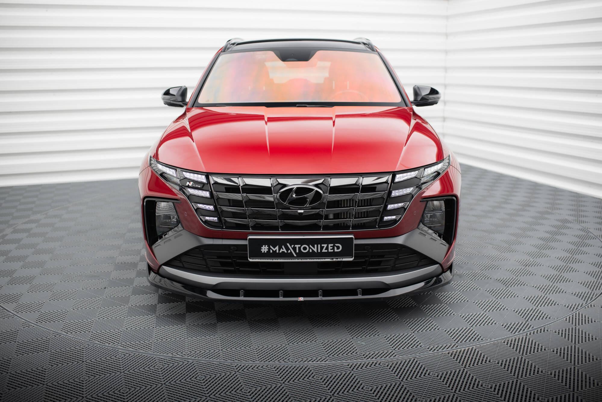 Street+ Spoilerlippe Front Ansatz V.1 passend für Hyundai Tucson N-Line Mk4 schwarz Hochglanz