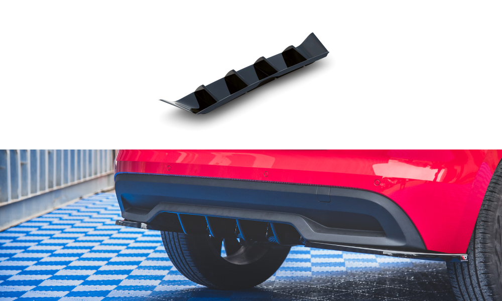 Street+ Heck Ansatz Diffusor passend für Skoda Kamiq Mk1 schwarz Hochglanz