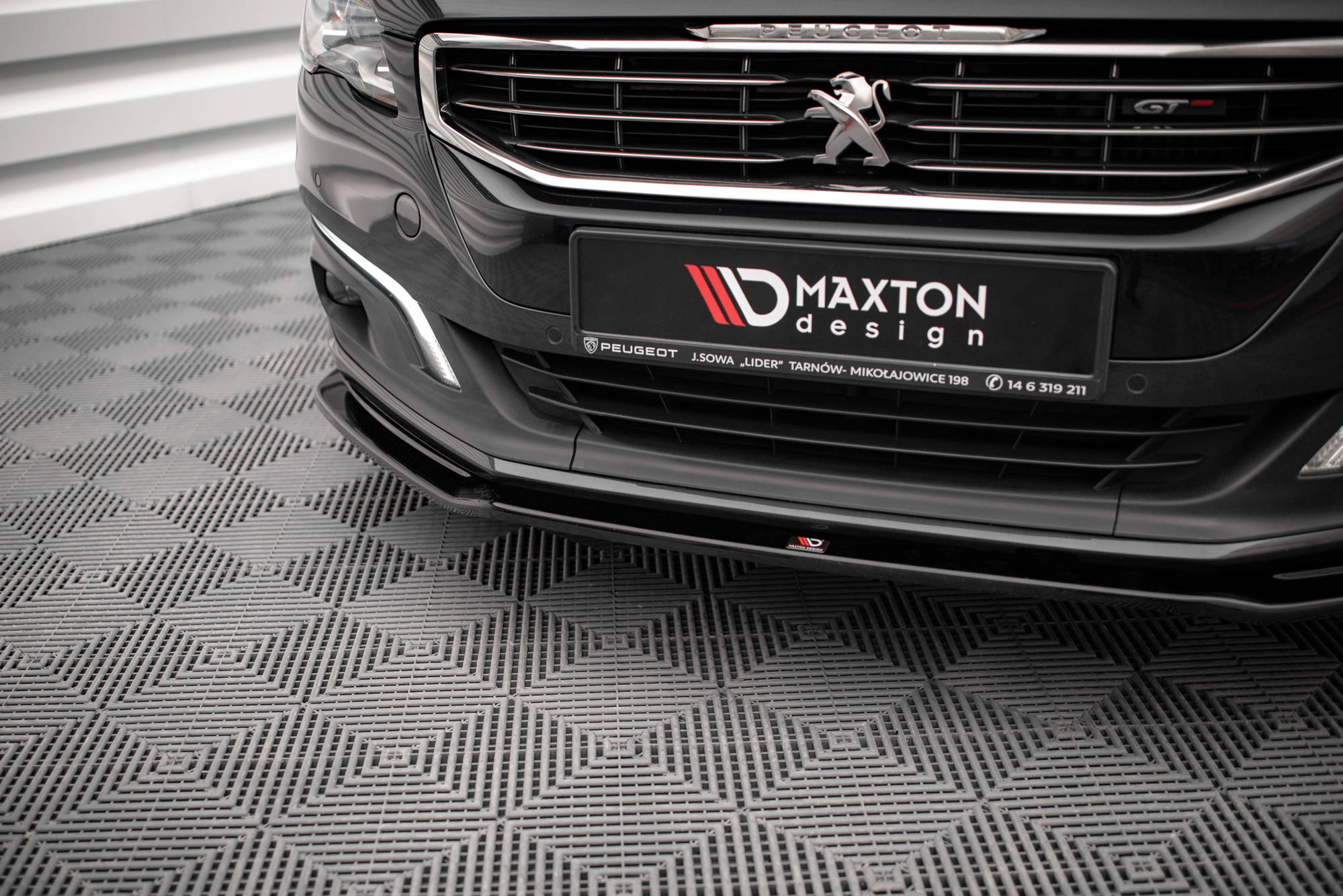 Street+ Spoilerlippe Front Ansatz V.2 passend für Peugeot 508 GT Mk1 FL schwarz Hochglanz