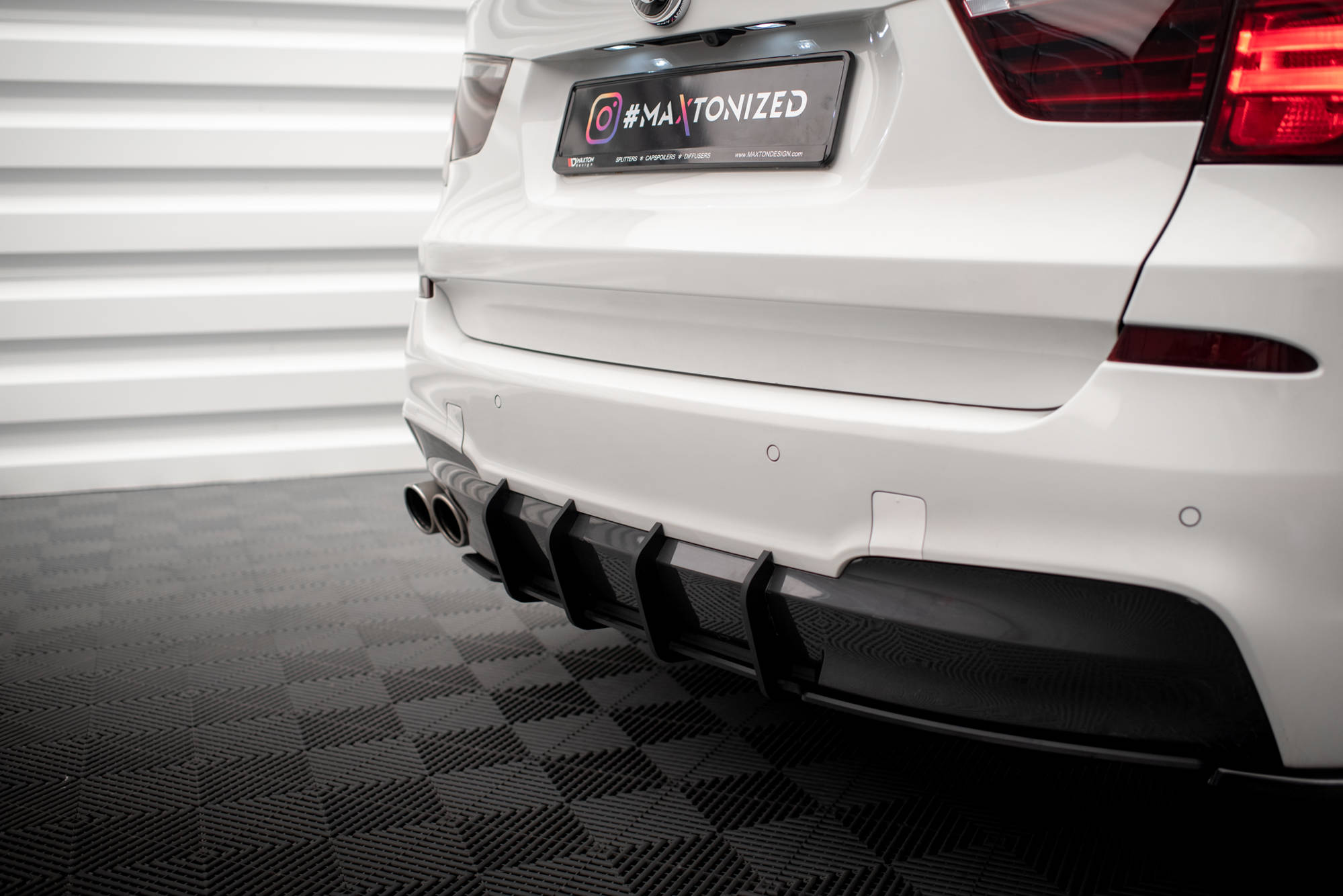 Street Pro Heckschürze Heck Ansatz Diffusor passend für BMW X3 M-Paket F25