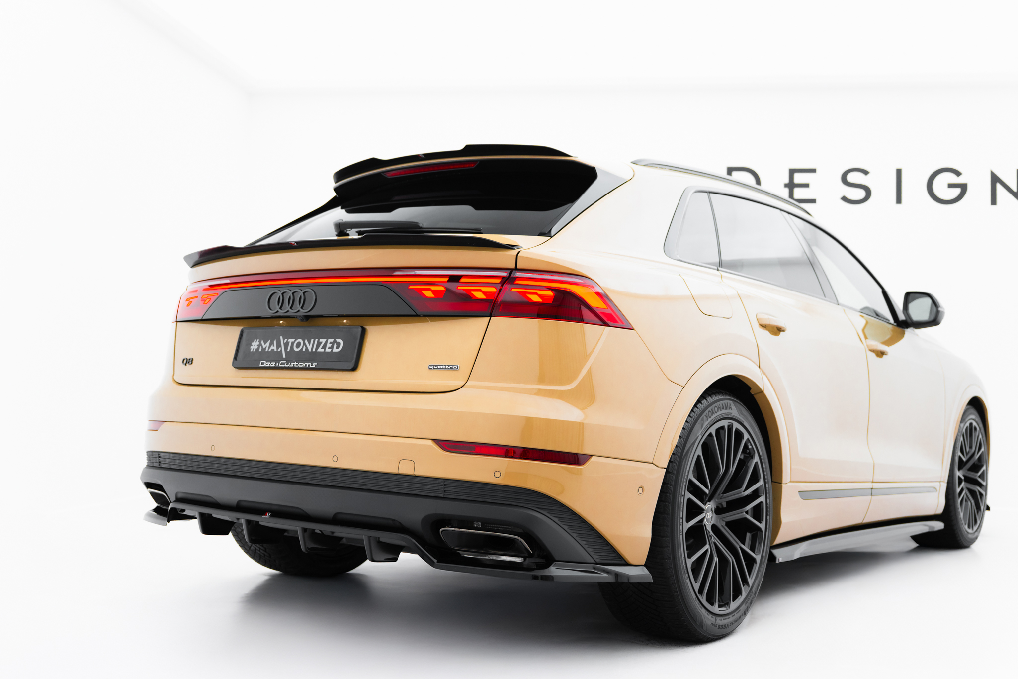 Niedriger Spoiler CAP V.1 für Audi RSQ8 Mk1 Facelift schwarz Hochglanz