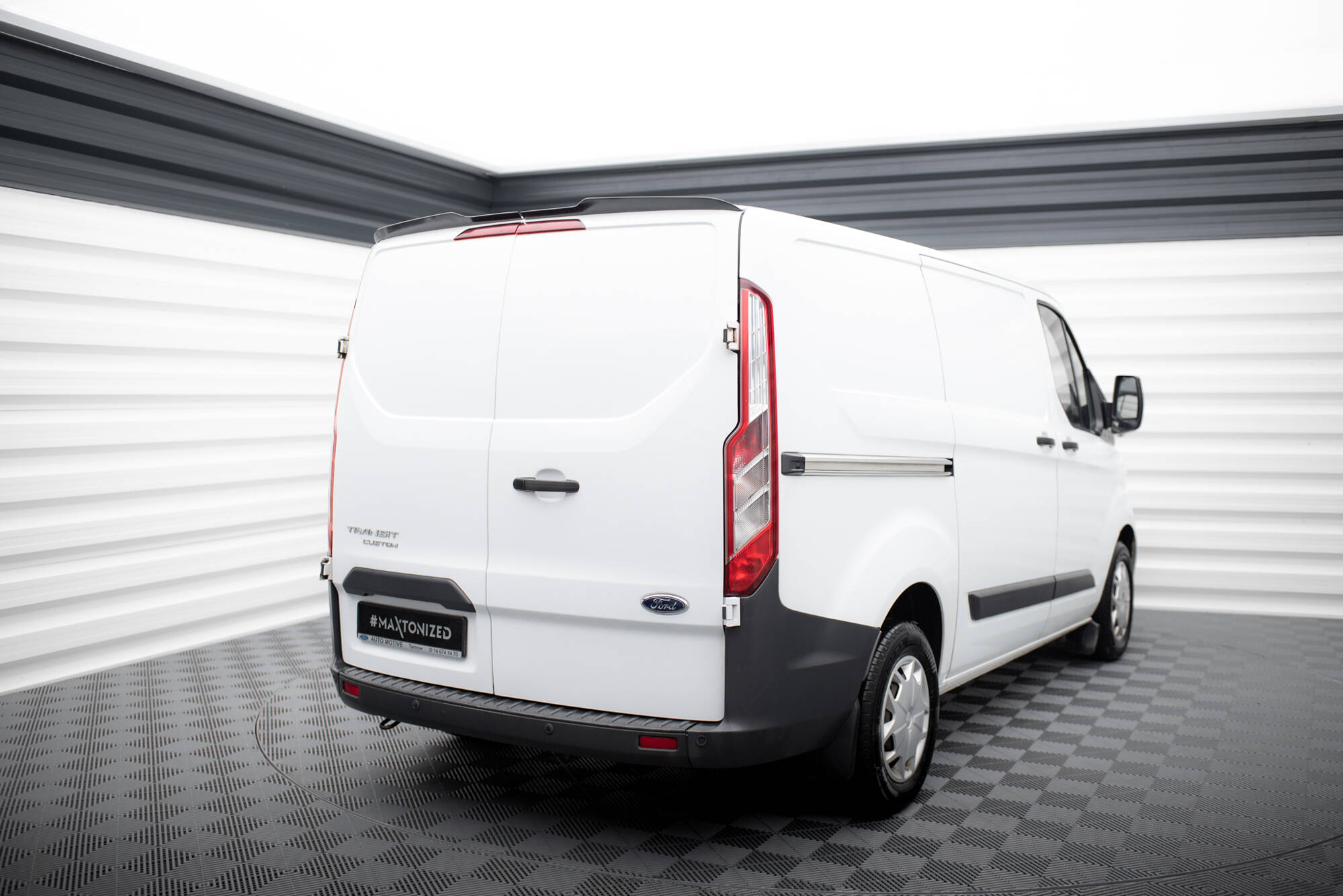 Heck Spoiler Aufsatz Abrisskante passend für Ford Transit Custom Mk1 schwarz Hochglanz