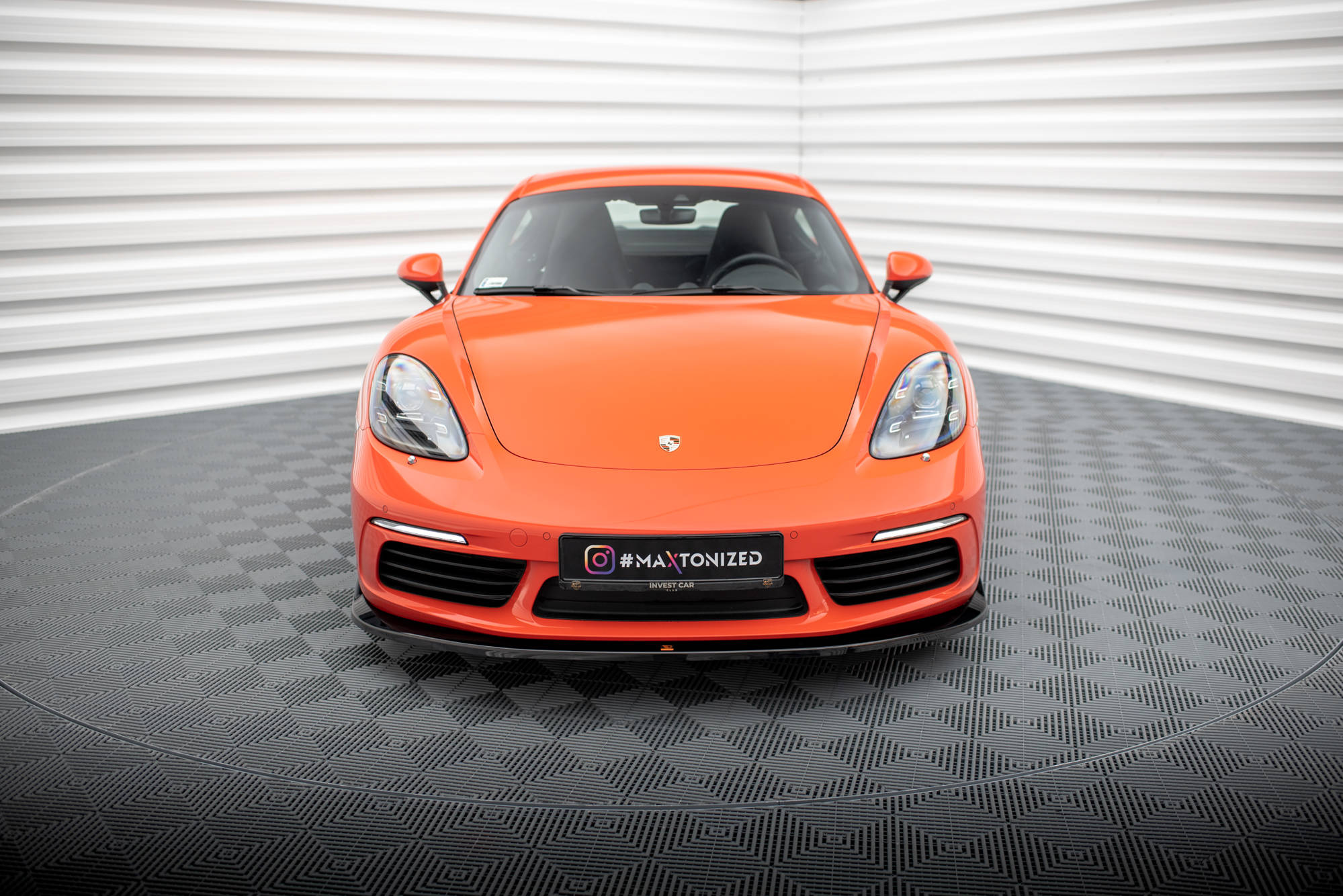 Street+ Spoilerlippe Front Ansatz V.2 passend für Porsche 718 Cayman 982c schwarz Hochglanz