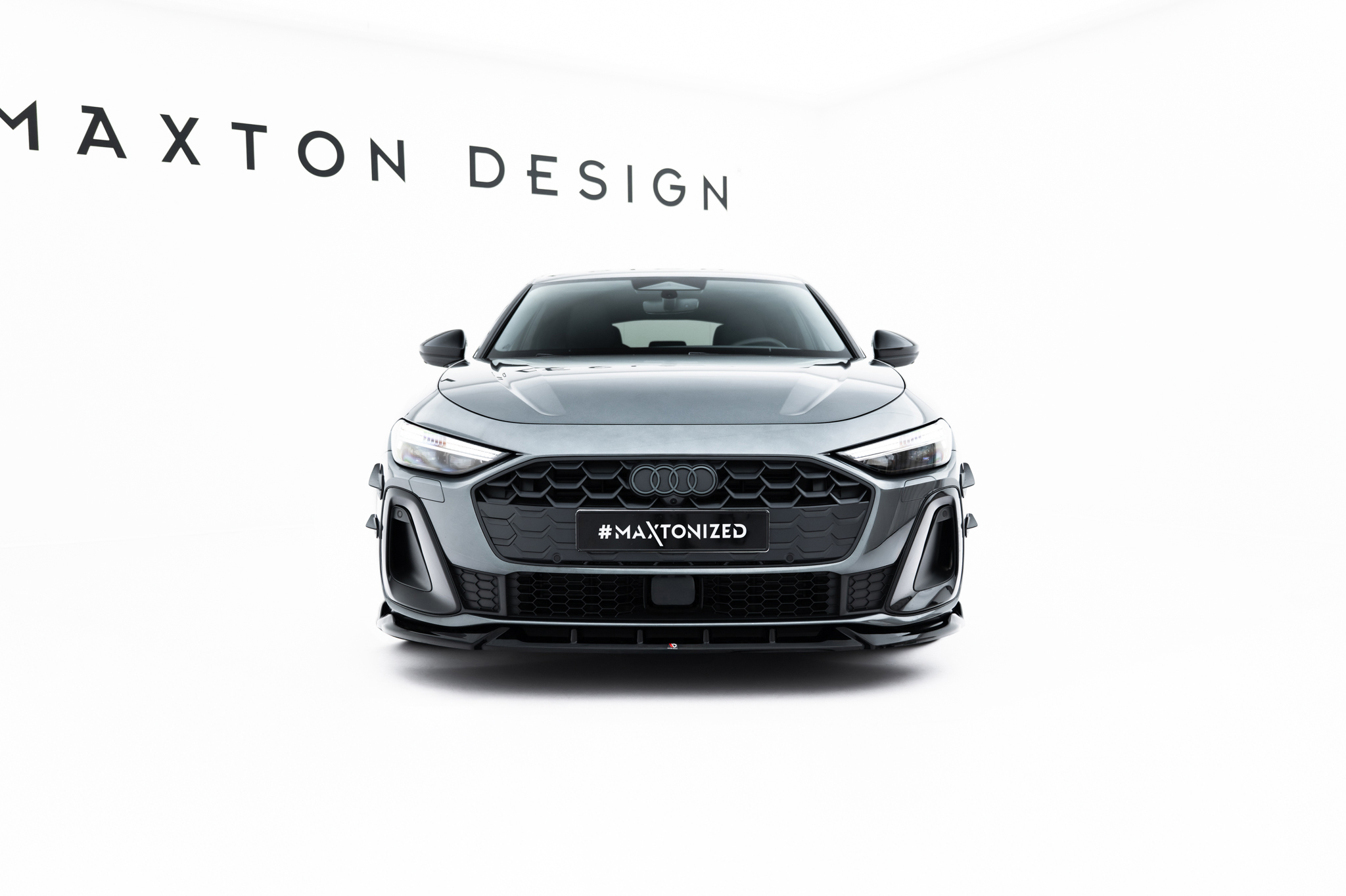 Street+ Spoilerlippe Front Ansatz V.2 passend für Audi A5 S-Line / S5 Limousine / Avant B10 schwarz Hochglanz