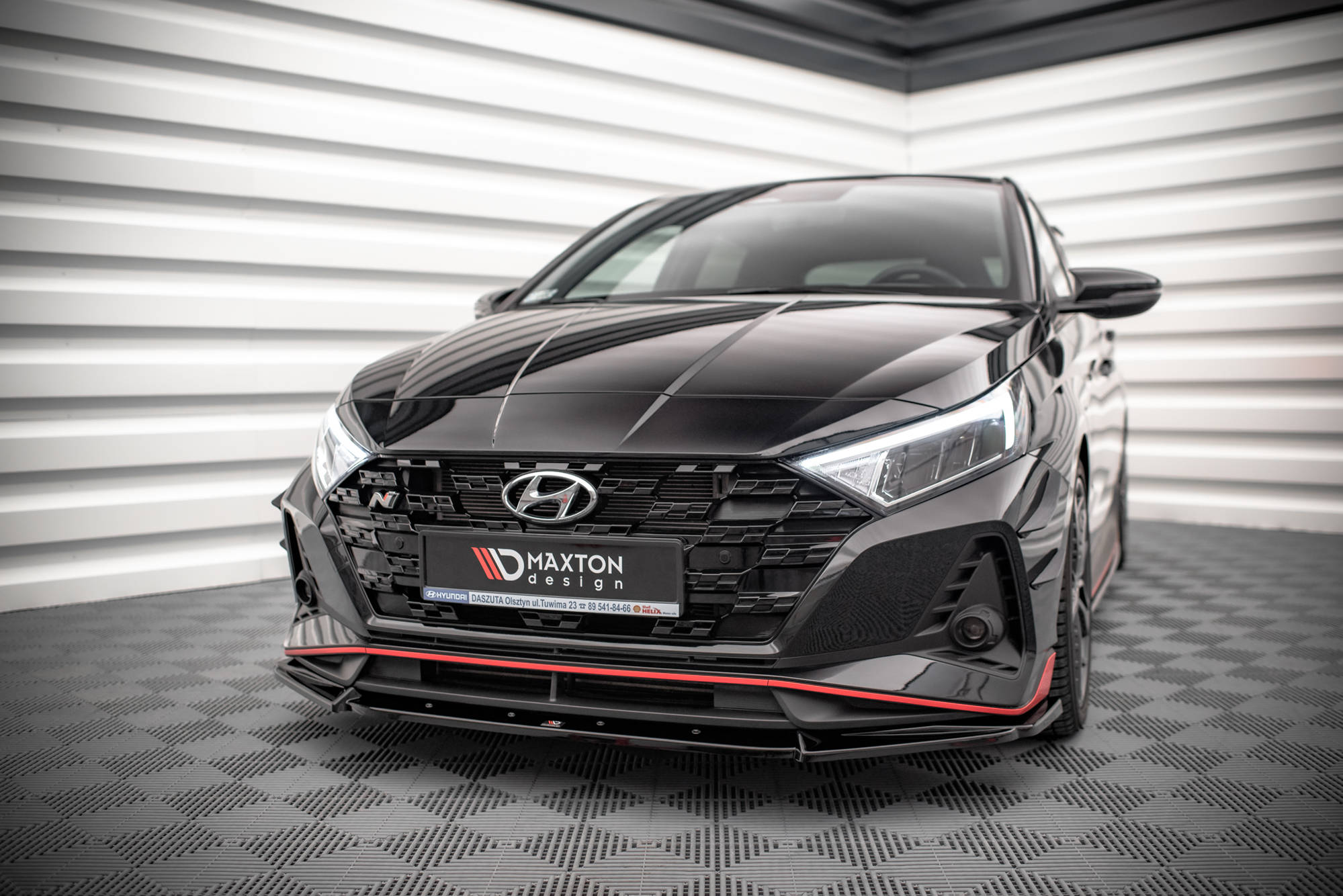 Street+ Spoilerlippe Front Ansatz V.2 passend für Hyundai I20 N Mk3 schwarz Hochglanz