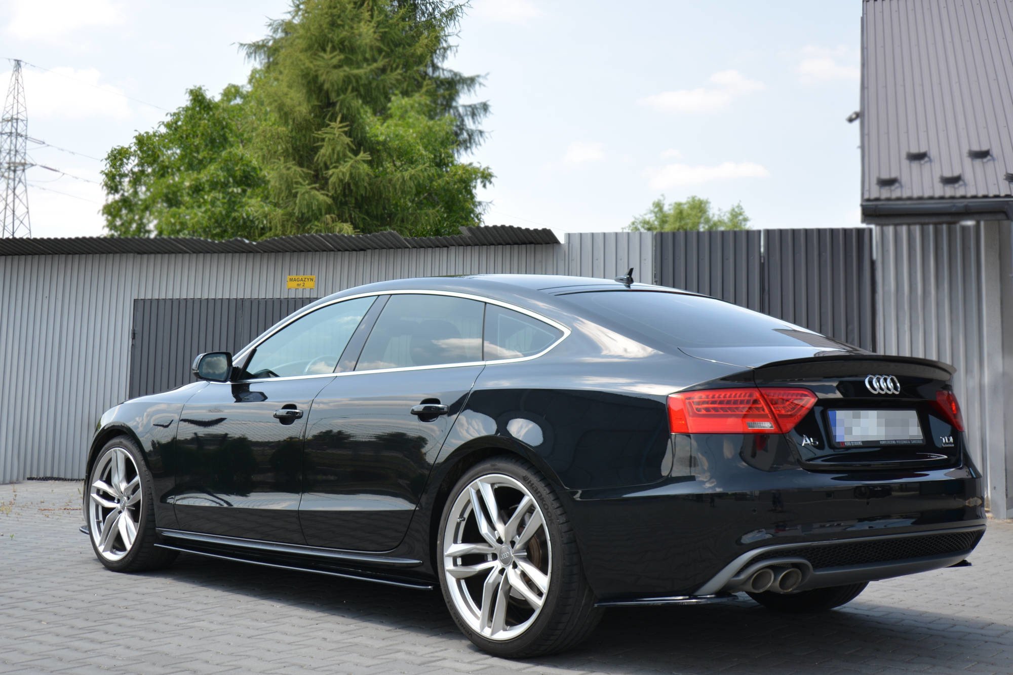 Spoiler CAP für Audi A5 Sportback S-Line 8T Facelift schwarz Hochglanz