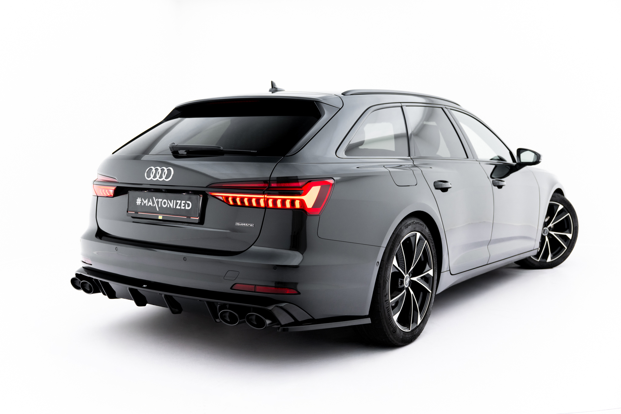 Heckansatz Diffusor + Endrohre passend für Audi A6 Limousine / Avant C8 / C8 Facelift