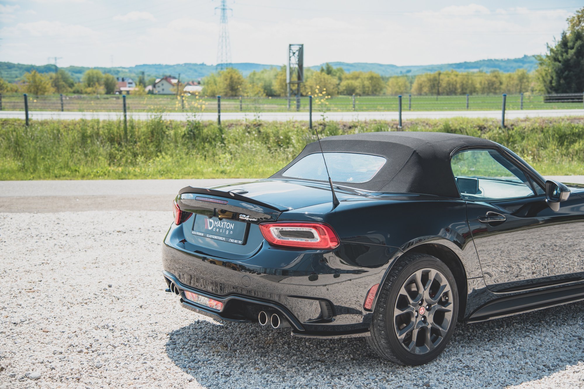 Heckspoiler Lippe passend für ABARTH 124 Spider schwarz Hochglanz