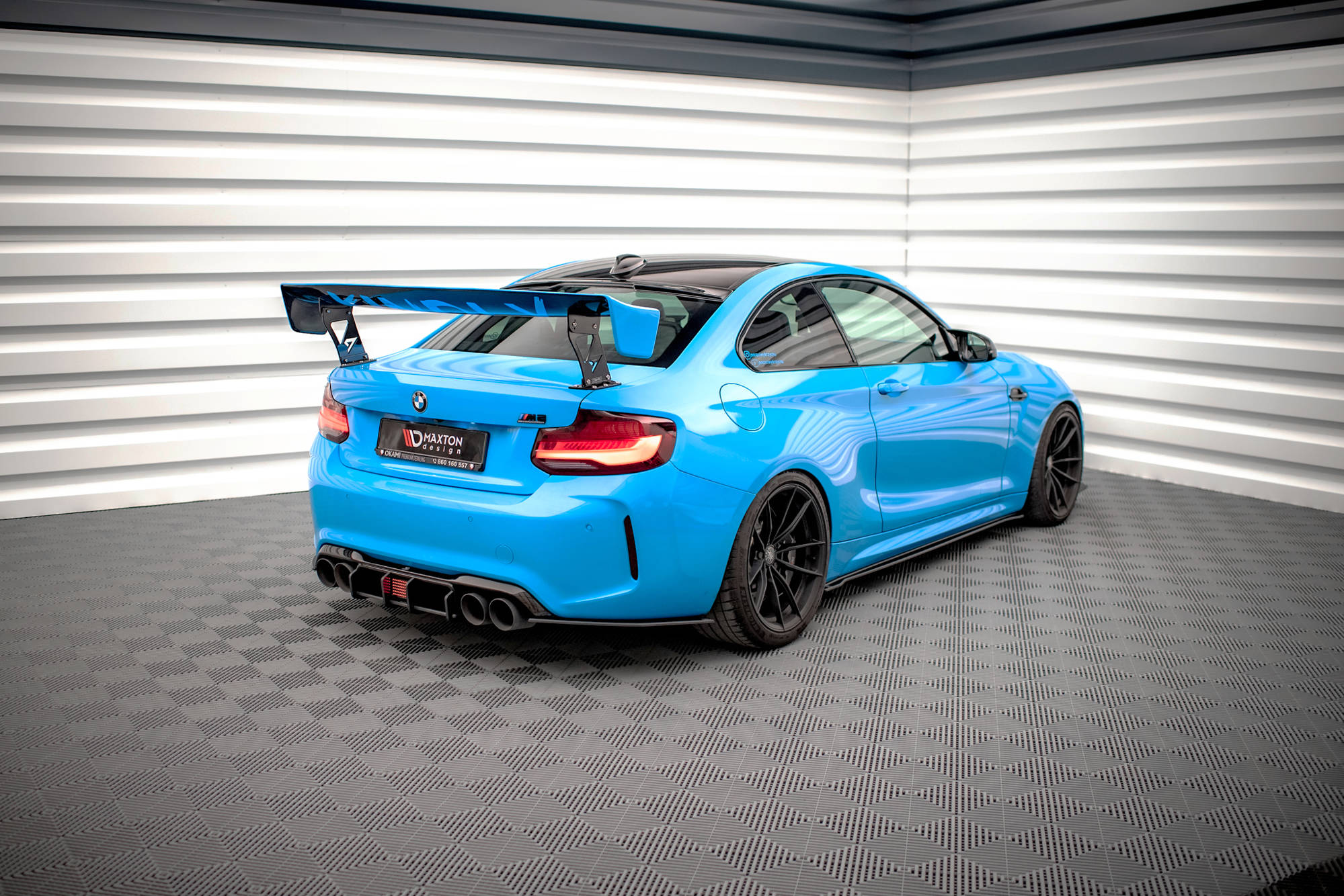 Street Pro Heckschürze Heck Ansatz Diffusor passend für BMW M2 F87 rot