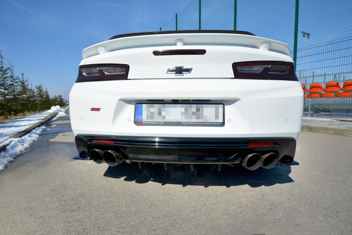 Diffusor Heck Ansatz für Chevrolet Camaro Phase-I 2SS Coupe Mk6 schwarz Hochglanz