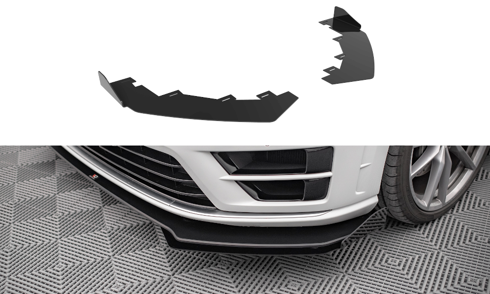 Front Stoßstange Flaps passend für VW Golf R Mk7 schwarz Hochglanz
