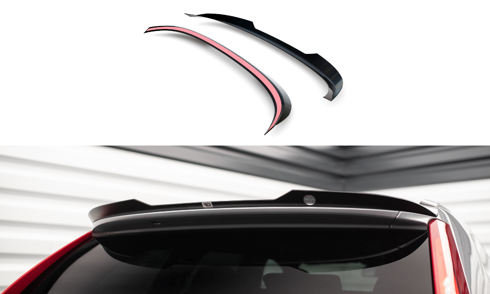 Heck Spoiler Aufsatz Abrisskante passend für Volvo XC60 Mk1 FL schwarz Hochglanz