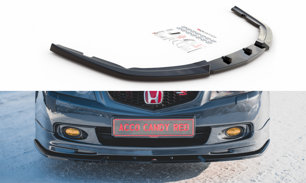 Street+ Spoilerlippe Front Ansatz V.2 passend für Honda Accord Mk7 Type-S schwarz Hochglanz