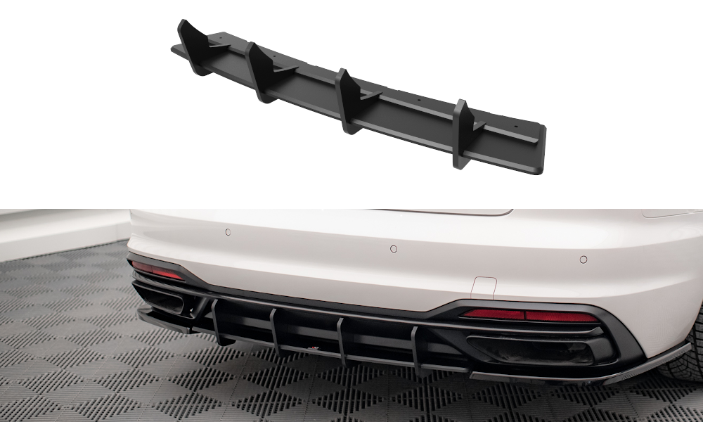 Street Pro Heckschürze Heck Ansatz Diffusor passend für Audi A4 B9 FL schwarz-rot