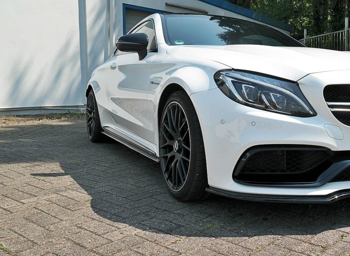 Street+ Seitenschweller Leisten passend für Mercedes C-Klasse C205 63 AMG Coupe schwarz Hochglanz