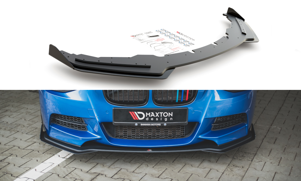 Street Pro Spoilerlippe Front Ansatz + Flaps passend für BMW M135i F20 schwarz Hochglanz