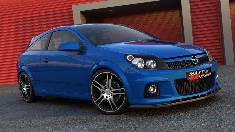 Street+ Spoilerlippe Front Ansatz passend für Opel Astra H passend für OPC / VXR schwarz Hochglanz