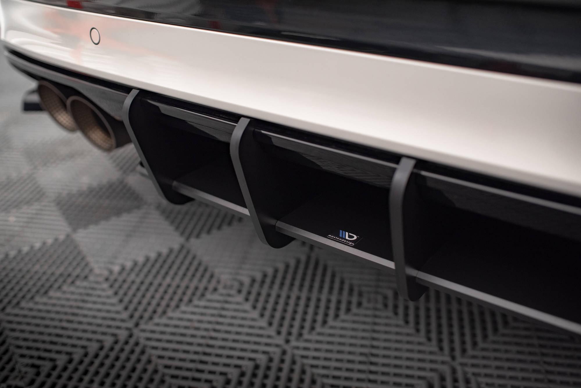 Street Pro Heckschürze Heck Ansatz Diffusor passend für VW T-Roc R Mk1 FL rot