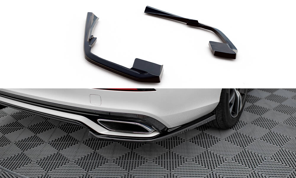 Street+ Heck Ansatz Flaps passend für Volvo S60/V60 R-Design Mk3 schwarz Hochglanz