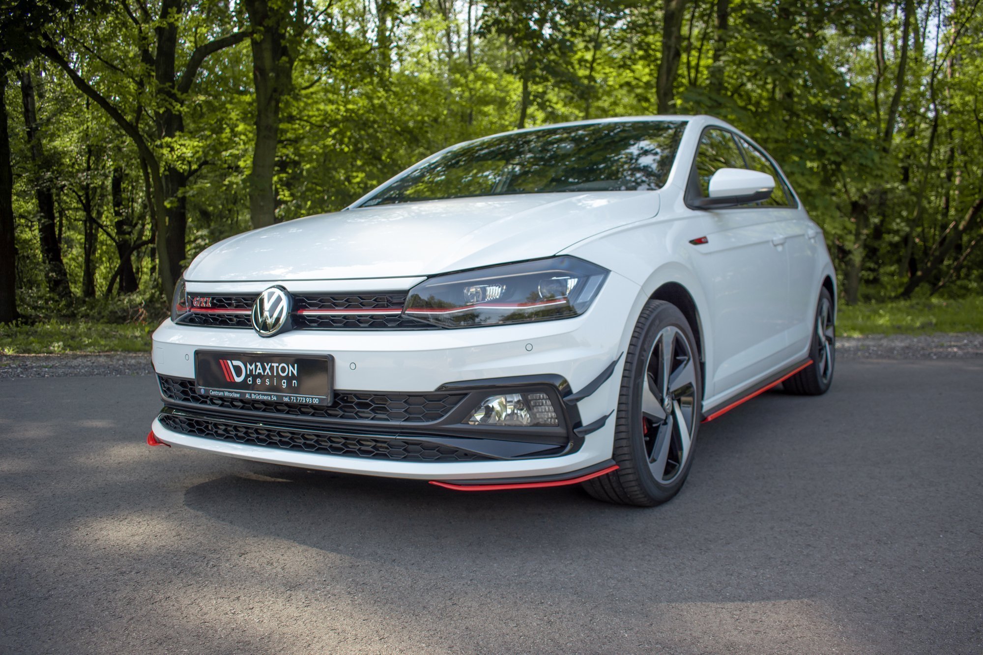 Front Ansatz für Seite VW Polo GTI / R-line Mk6 schwarz Hochglanz