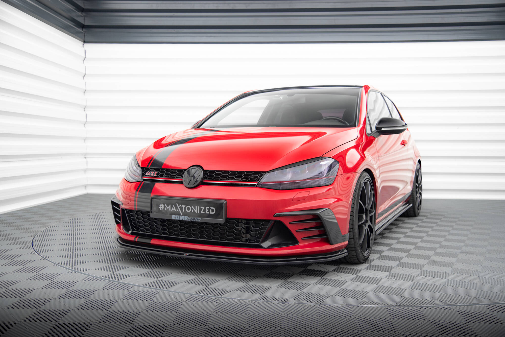 Street+ Spoilerlippe Front Ansatz passend für VW Golf GTI Clubsport Mk7 schwarz Hochglanz
