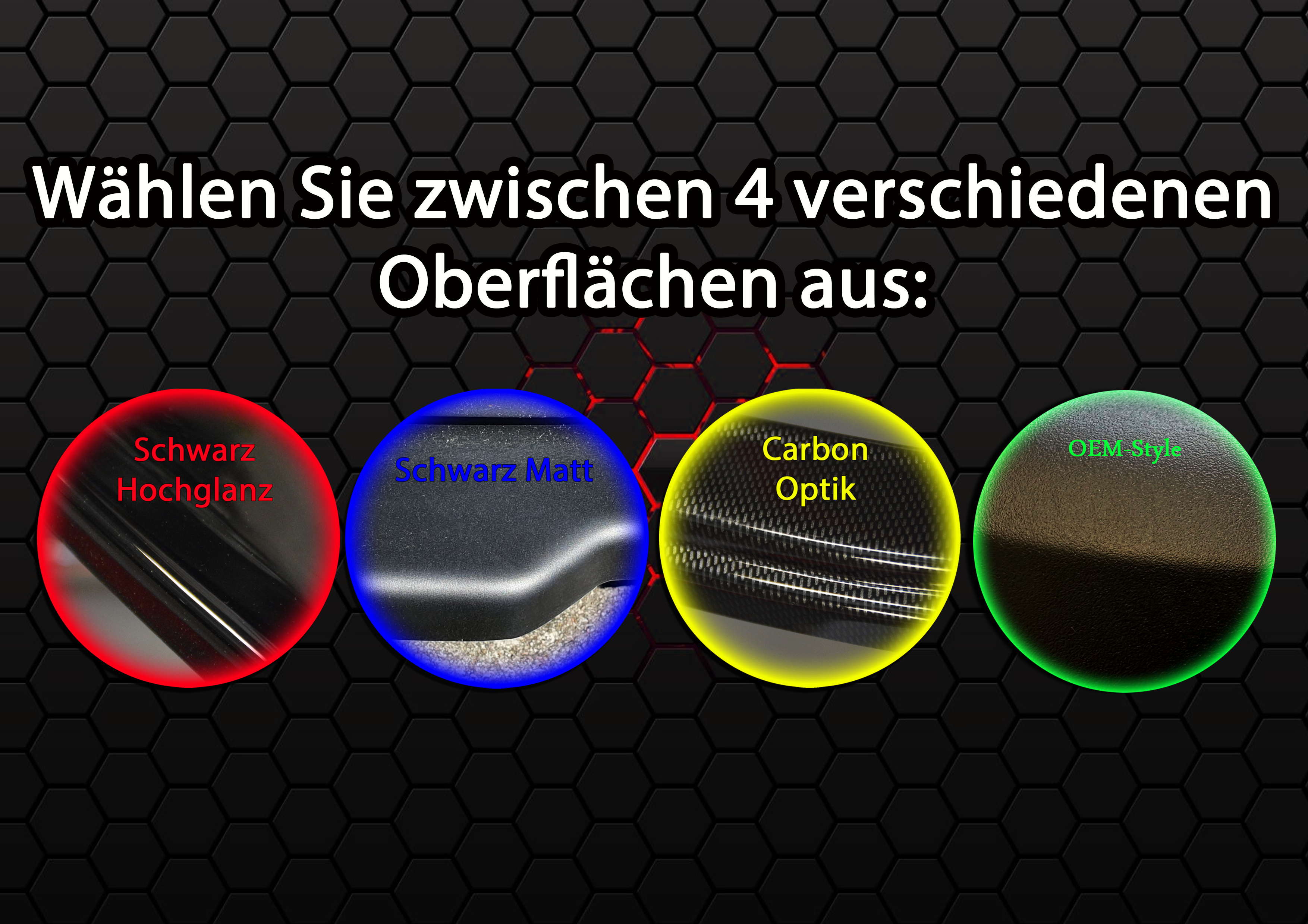 Hintere Seiten Flaps Flicks Satz aus ABS Kunststoff für Audi RS3 8Y Limousine (Schwarz Matt)