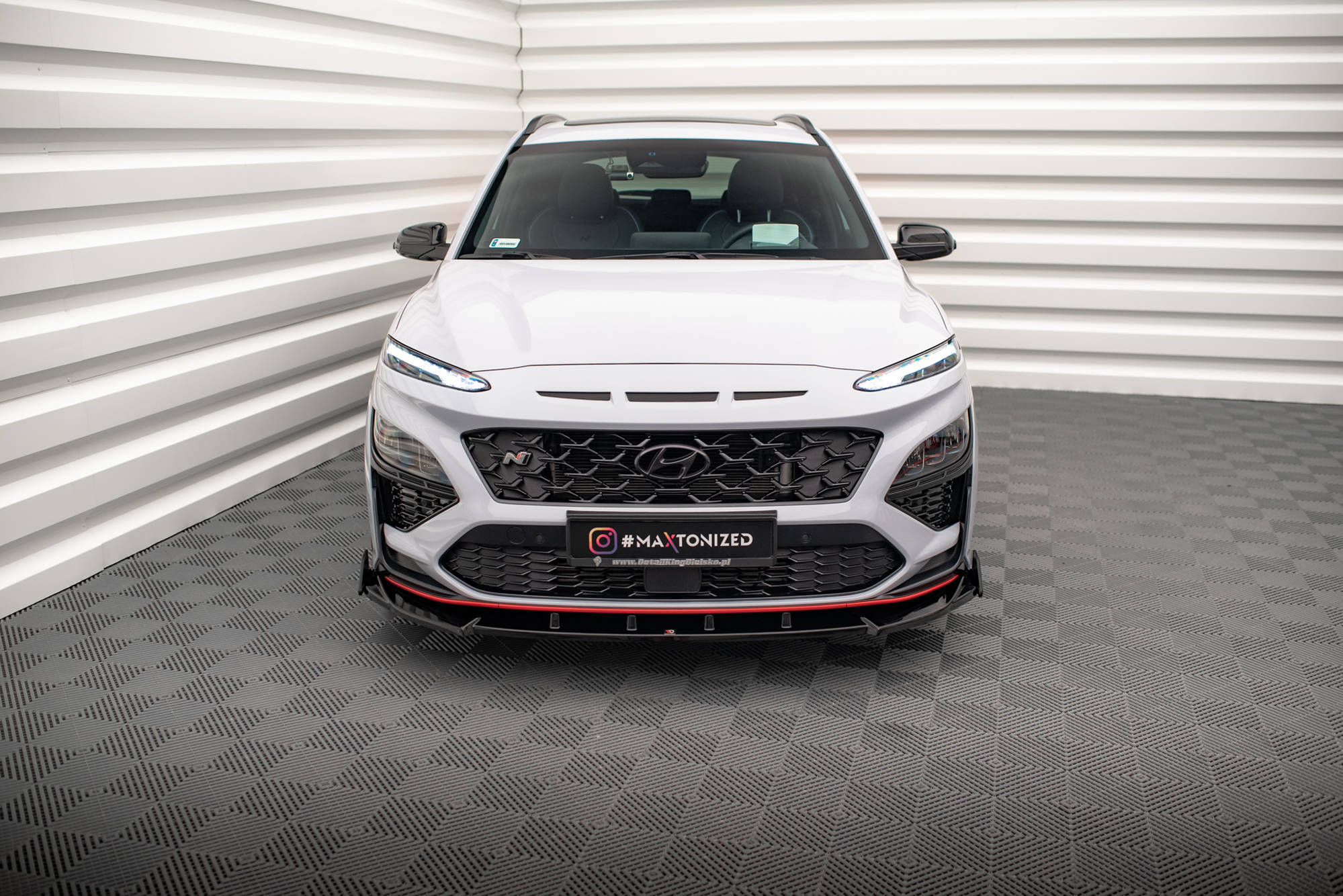 Street+ Spoilerlippe Front Ansatz V.2 + Flaps passend für Hyundai Kona N Mk1