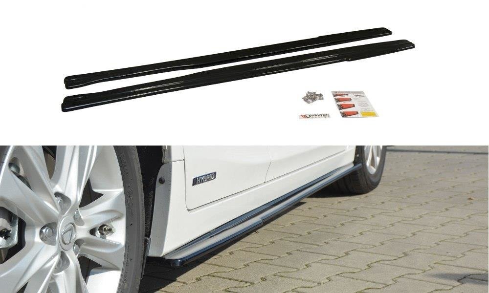 Seitenschweller Ansatz für Lexus CT Mk1 Facelift schwarz Hochglanz