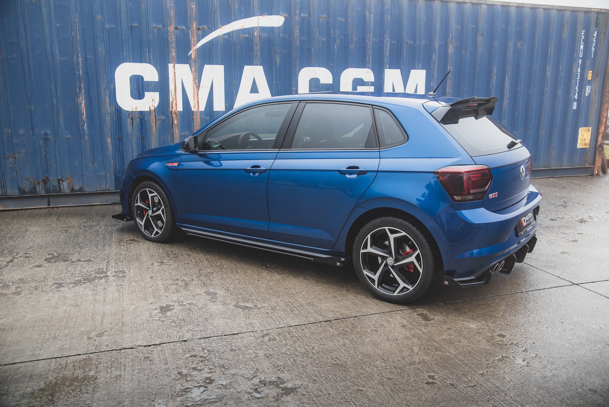 Street Pro Seitenschweller Leisten + Flaps passend für VW Polo GTI Mk6 schwarz Hochglanz
